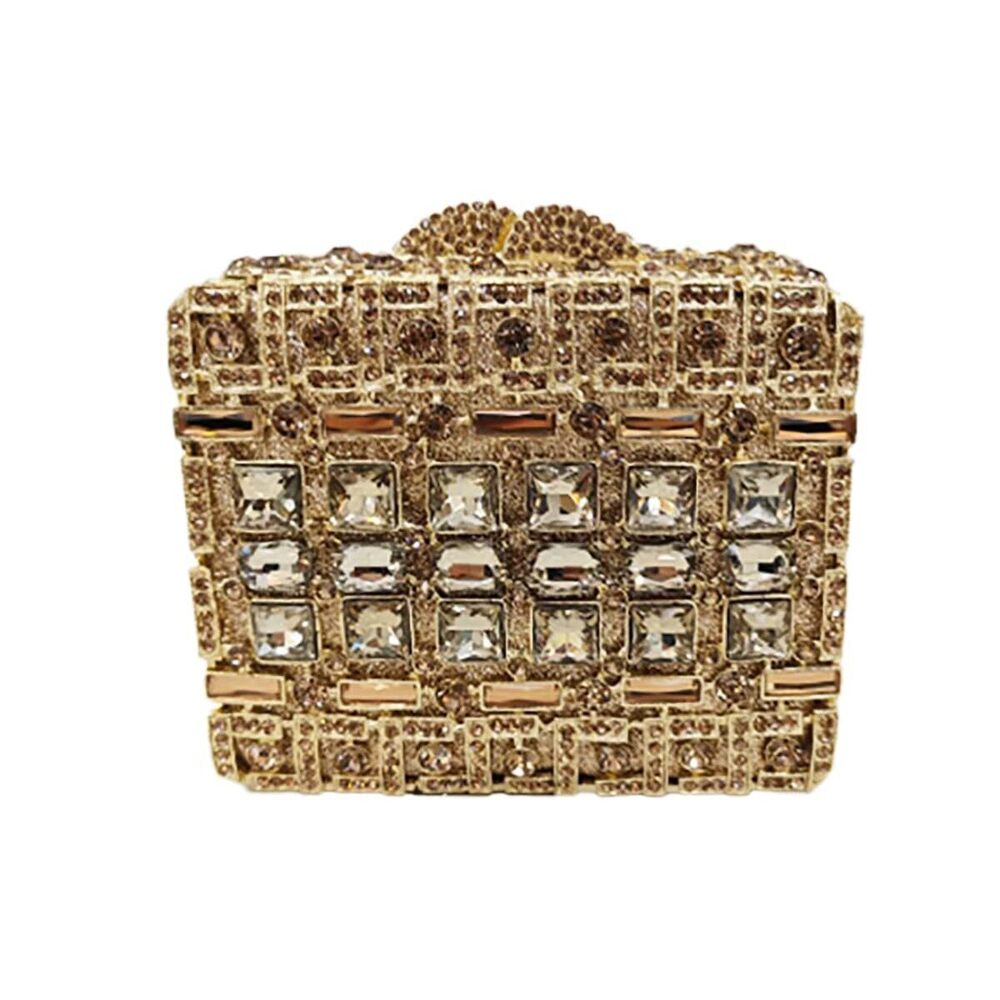 4110 Box Crystal Clutch Purse Elegant Formal Purses Bridal Rhinestone